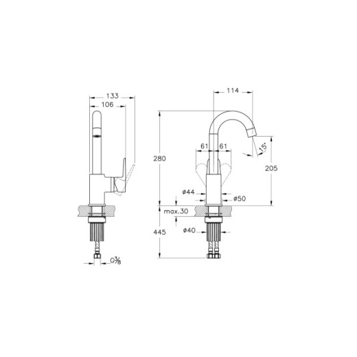 Смеситель для раковины VITRA Flow Soft A4316036EXP матовый черный