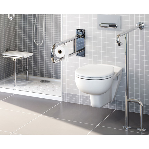 Поручень Vitra Arkitekta A44469 опорный напольный под углом 90 Хром