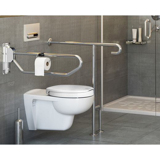 Поручень Vitra Arkitekta A44469 опорный напольный под углом 90 Хром