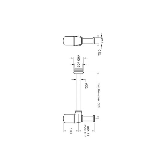 Сифон для раковины VITRA Syphon A45122 (металлический)