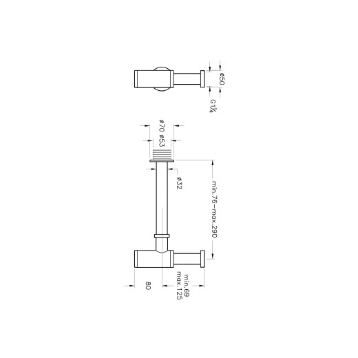 Сифон для раковины VITRA Syphon A45123 (металлический)