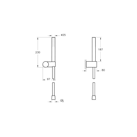 Душевой гарнитур Vitra Origin A4554336 черный матовый