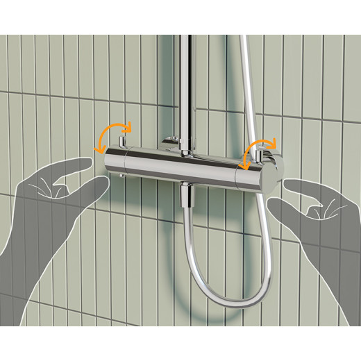 Душевая колонна Vitra Aquaheat A47201EXP Хром