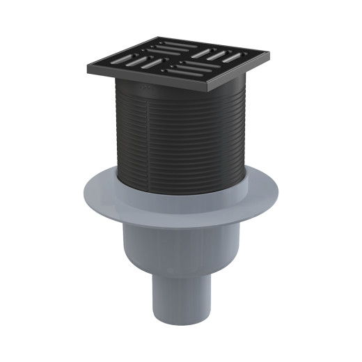 Сливной трап 105 × 105/50, решетка – черный мат, арт.APV32BLACK