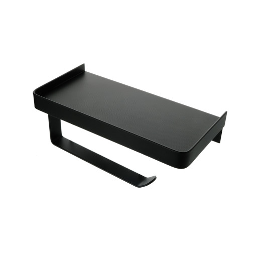 Fixsen HOTEL FX-31011B Бумагодержатель с полкой для телефона, черный
