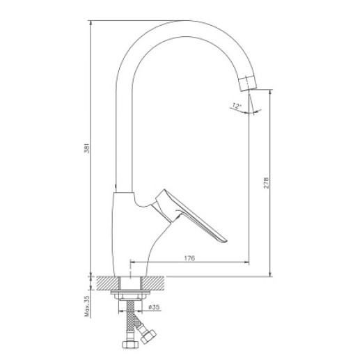 Смеситель HAIBA HB70198 для кухни, хром