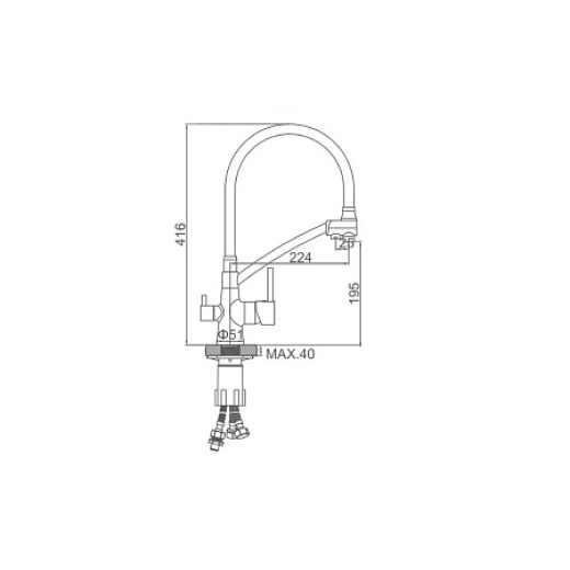 Смеситель HAIBA HB76822 для кухни с подключением фильтра, гибкий излив излив, нержавеющая сталь, сер