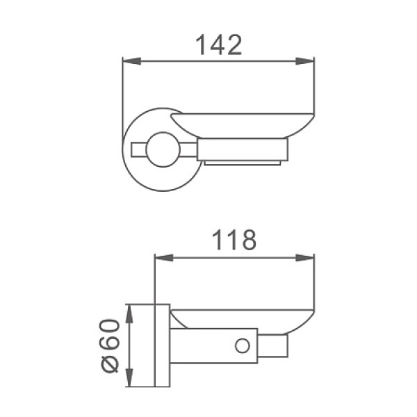 Мыльница HAIBA HB8302 стеклянная, нержавеющая сталь