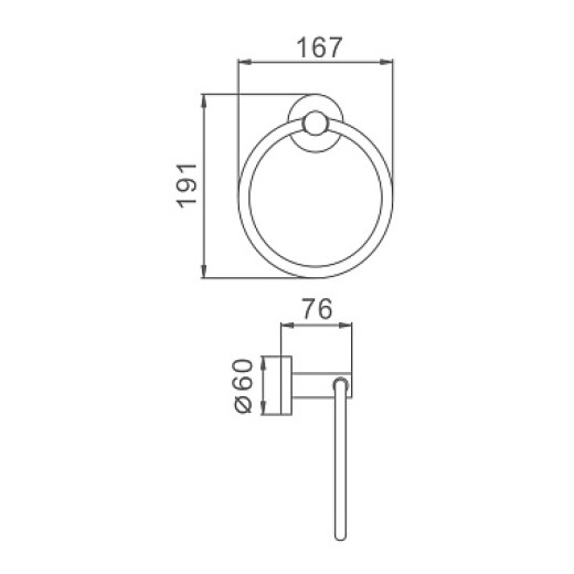 Держатель для полотенец HAIBA HB8304, кольцо, нержавеющая сталь