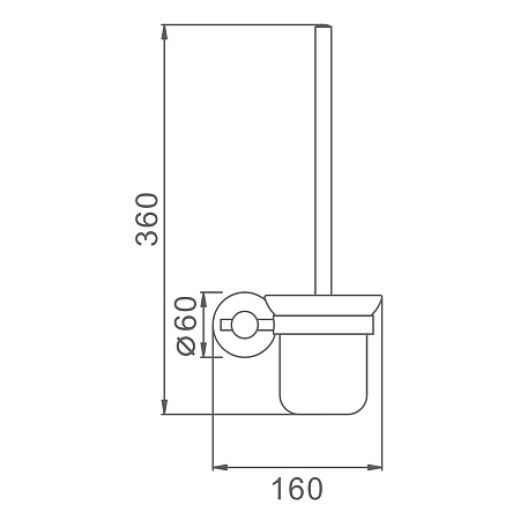 Ёршик HAIBA HB8310 туалетный настенный, нержавеющая сталь