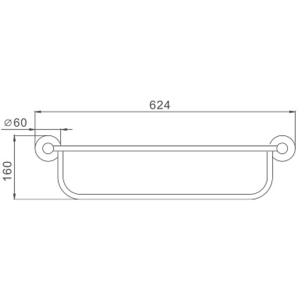 Полка для полотенец HAIBA HB8324, нержавеющая сталь