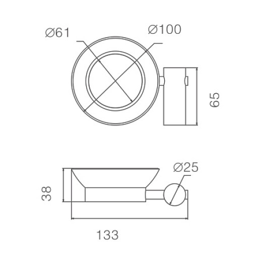 Мыльница HAIBA HB8402 стеклянная, хром