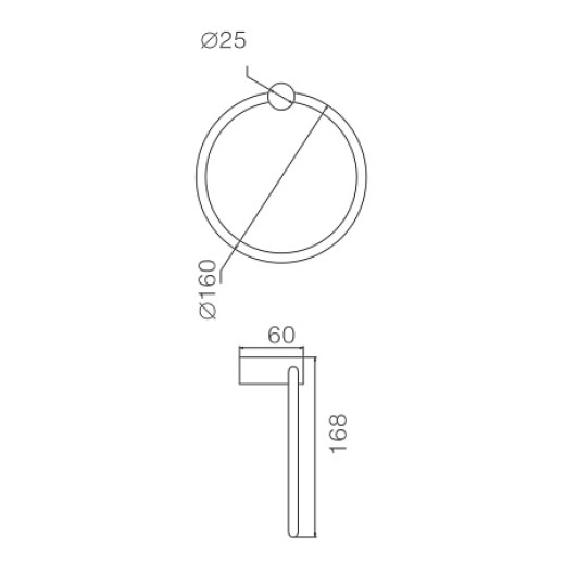 Держатель для полотенец HAIBA HB8404, кольцо, хром