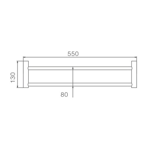 Держатель для полотенец HAIBA HB8409, двойной 600 мм, хром