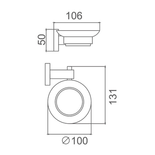 Мыльница HAIBA HB8902 стеклянная, черный