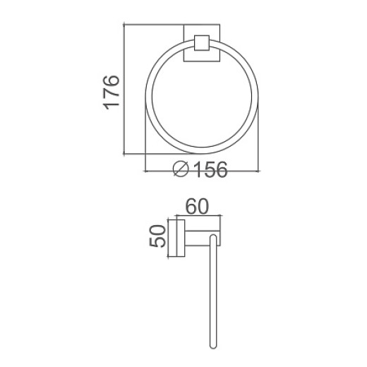 Держатель для полотенец HAIBA HB8904, кольцо, черный