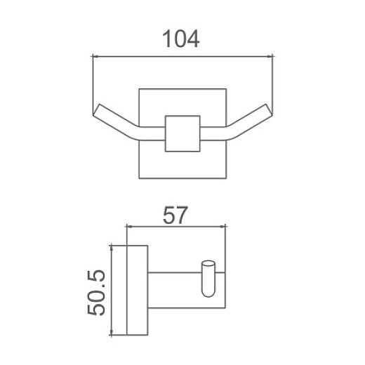 Крючок HAIBA HB8905-2 двойной, черный