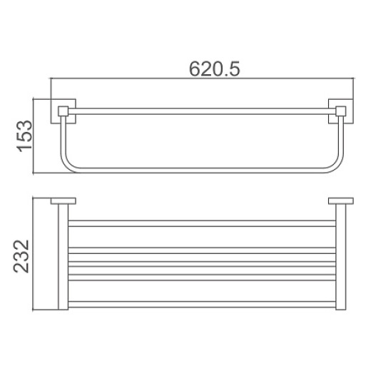 Полка для полотенец HAIBA HB8924, черный