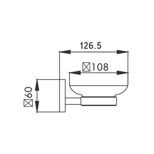 Мыльница HAIBA HB9002 стеклянная, хром