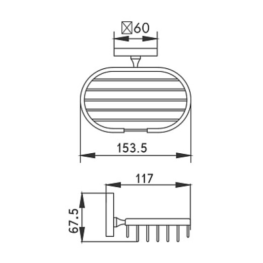 Мыльница HAIBA HB9002-1 металлическая, хром