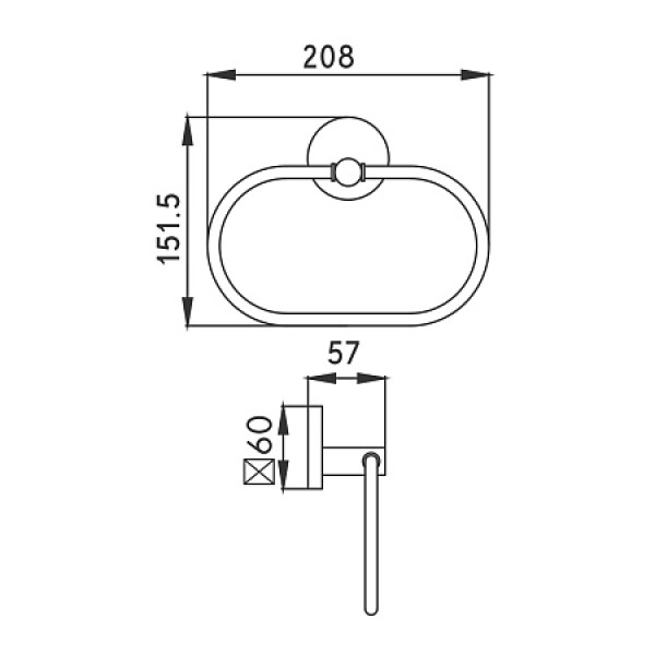 Держатель для полотенец HAIBA HB9004, кольцо, хром