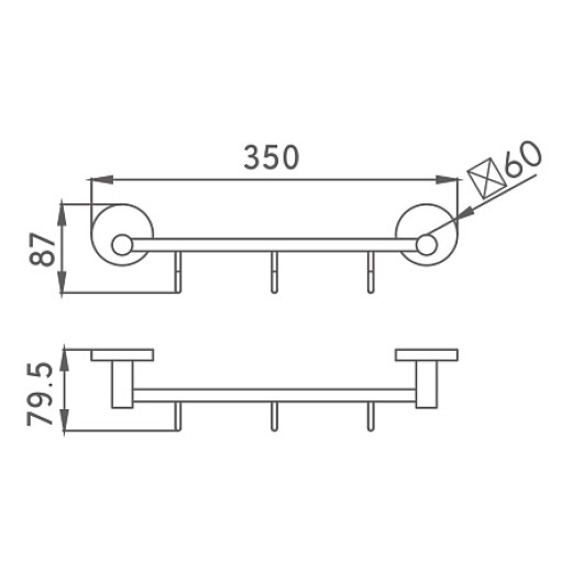 Крючок HAIBA HB9015-3 тройной, хром