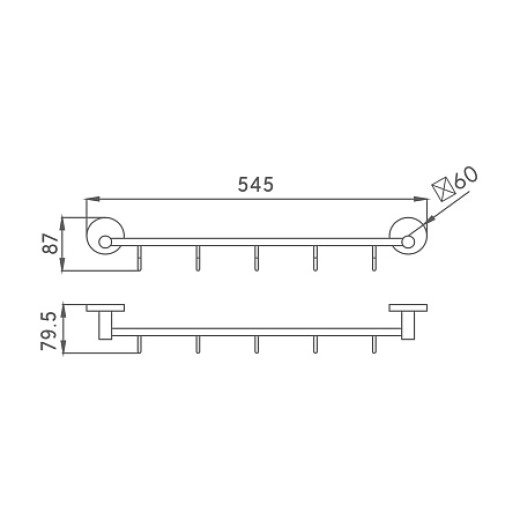 Крючок HAIBA HB9015-5 пятерной, хром