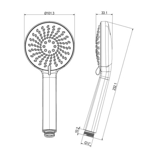 Душевая лейка Lemark LM8150C 3-функциональная, хром