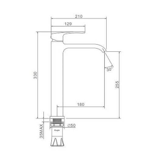 Смеситель высокий для умывальника RAGLO R02.15.03