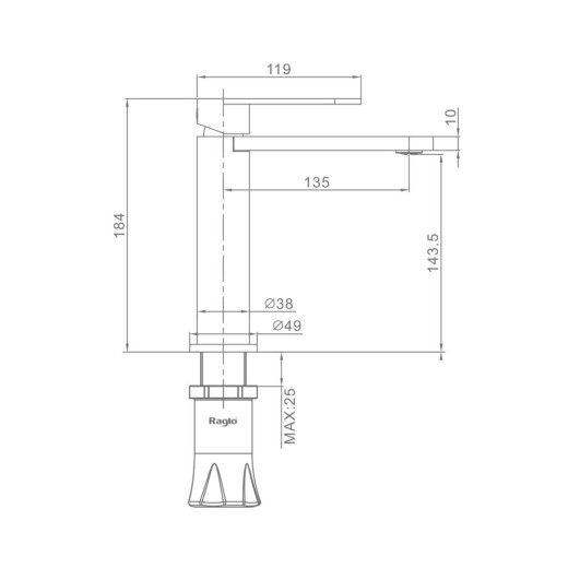Смеситель для умывальника RAGLO R10.10.05