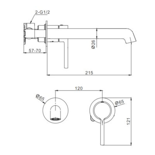 Смеситель для умывальника встраиваемый RAGLO R20.11.03