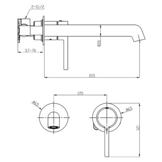 Смеситель встраиваемый для умывальника RAGLO R20.11.09