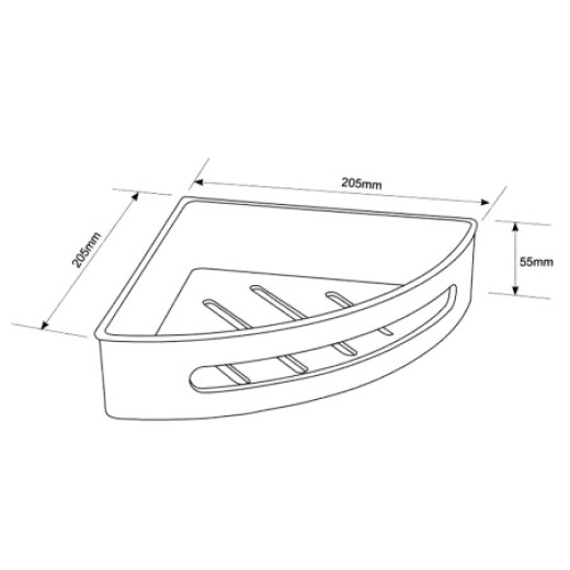 Полка для ванной комнаты угловая 205*205*55мм RAGLO R340.01.06
