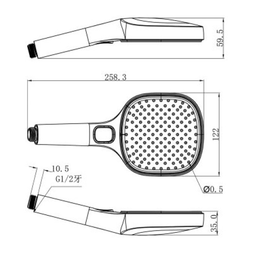 Лейка для душа 3-режима RAGLO R450.51
