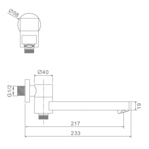 Встраиваемый излив с функцией переключения RAGLO R473.71