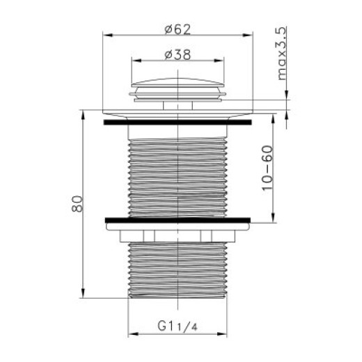 Донный клапан для раковины RAGLO R600.04
