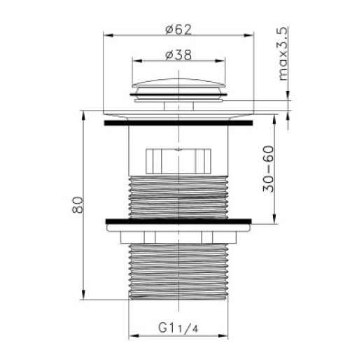 Донный клапан для раковины RAGLO R600.05