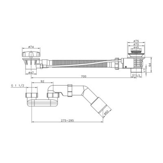 Сифон для ванны полуавтомат RAGLO R600.30.06