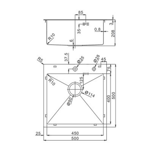 Мойка - профессиональная ручная работа RAGLO R700.5050.05