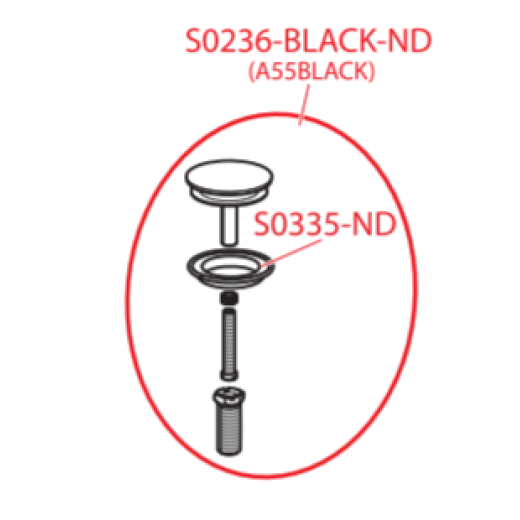 Заглушка для сллива перелива, арт. S0236-BLACK-ND