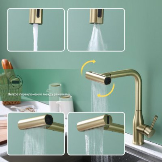 Смеситель для кухни с мультифункциональным и выдвижным изливом SPLENKA S206.49.03