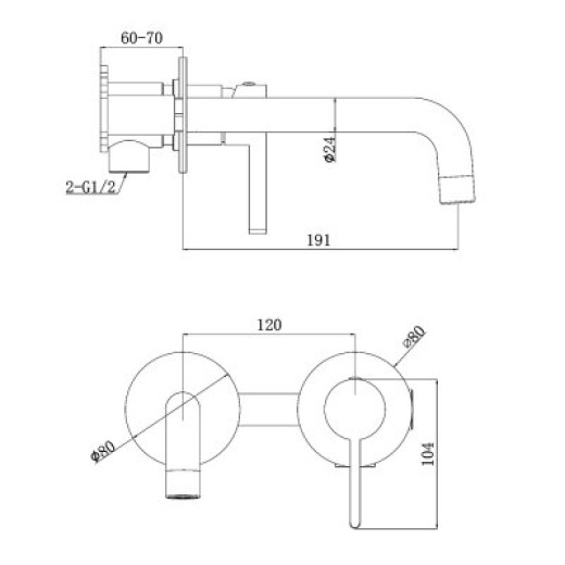 Смеситель для умывальника встраиваемый SPLENKA S221.11.03