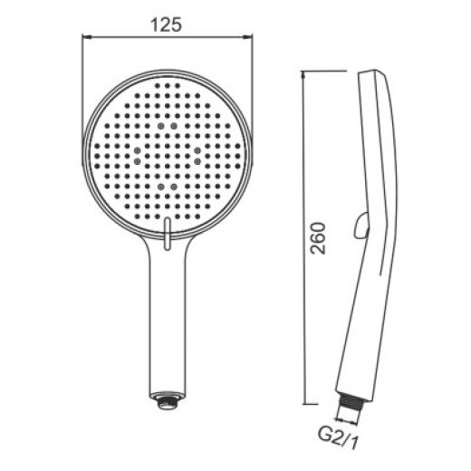 Лейка для душа 3-режима SPLENKA S450.50.06, чёрнвя