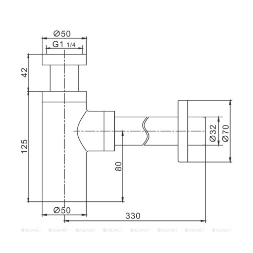 Нижний сифон HAIBA HB80-7 ( колено) черный