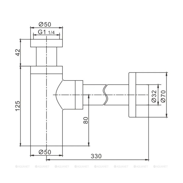 Нижний сифон HAIBA HB80-7 ( колено) черный