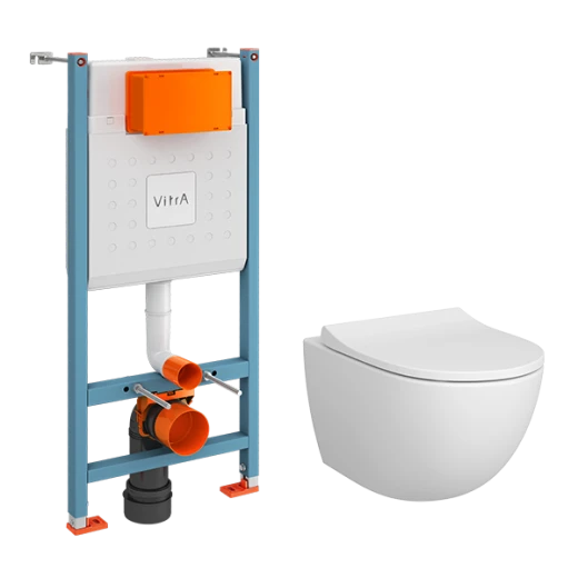 Комплект Vitra Sento 9830B003-7211 инсталляция+унитаз+сиденье тонкое микролифт, без кнопки