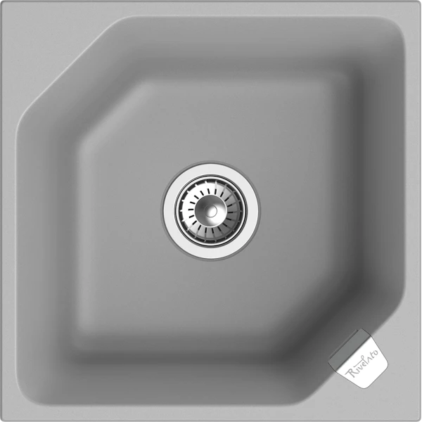 Кухонная мойка RIVELATO LOCUS 50 1-чаш 500*500 grigio metallizzato