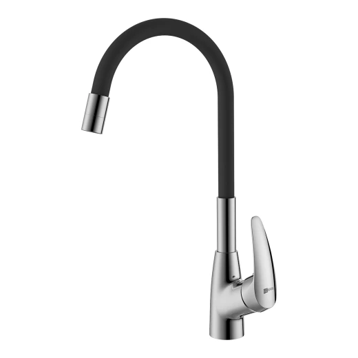 Смеситель Lemark Linara LM0415C-Black для кухни, с гибким изливом, хром/черный