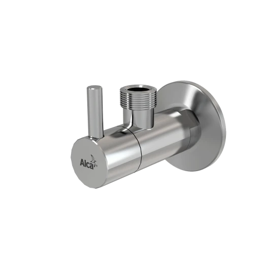 Угловой вентиль с фильтром 1/2" × 1/2", круглый, хром, арт.ARV003