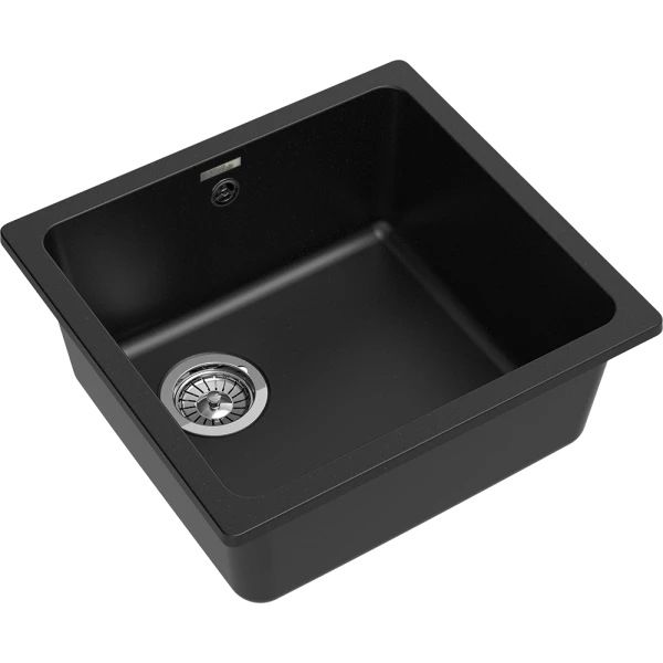 Кухонная мойка RIVELATO BERKANA 45 подст.монтаж 1-чаш 485*455 nero
